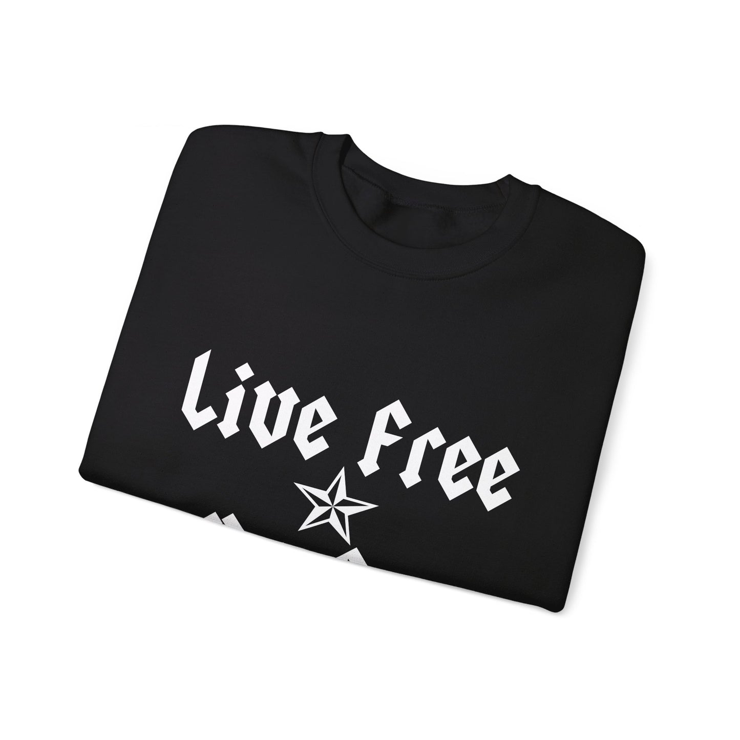 Live Free Ride Free - Light Letters - Unisex Heavy Blend™ Crewneck Sweatshirt