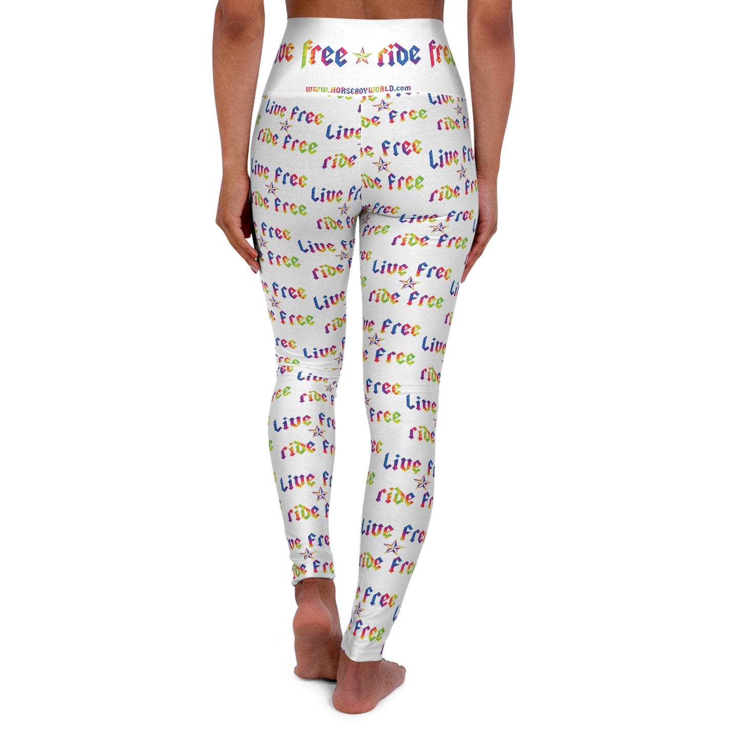 Live Free Ride Free - High Waisted Yoga Leggings (AOP)