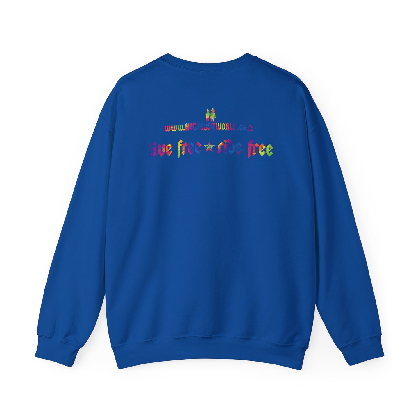Live Free Ride Free Tie Dye Unisex Heavy Blend™ Crewneck Sweatshirt