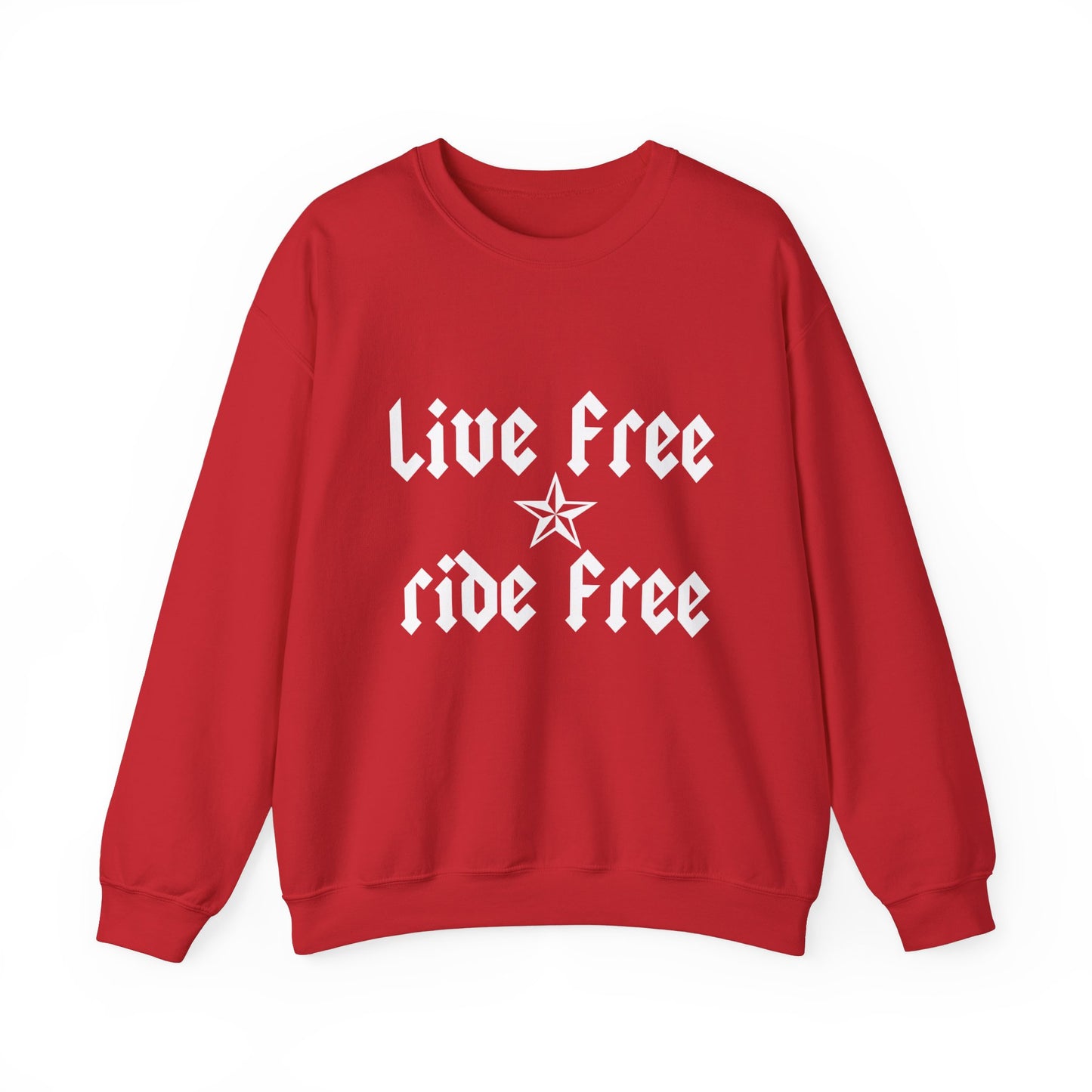 Live Free Ride Free - Light Letters - Unisex Heavy Blend™ Crewneck Sweatshirt
