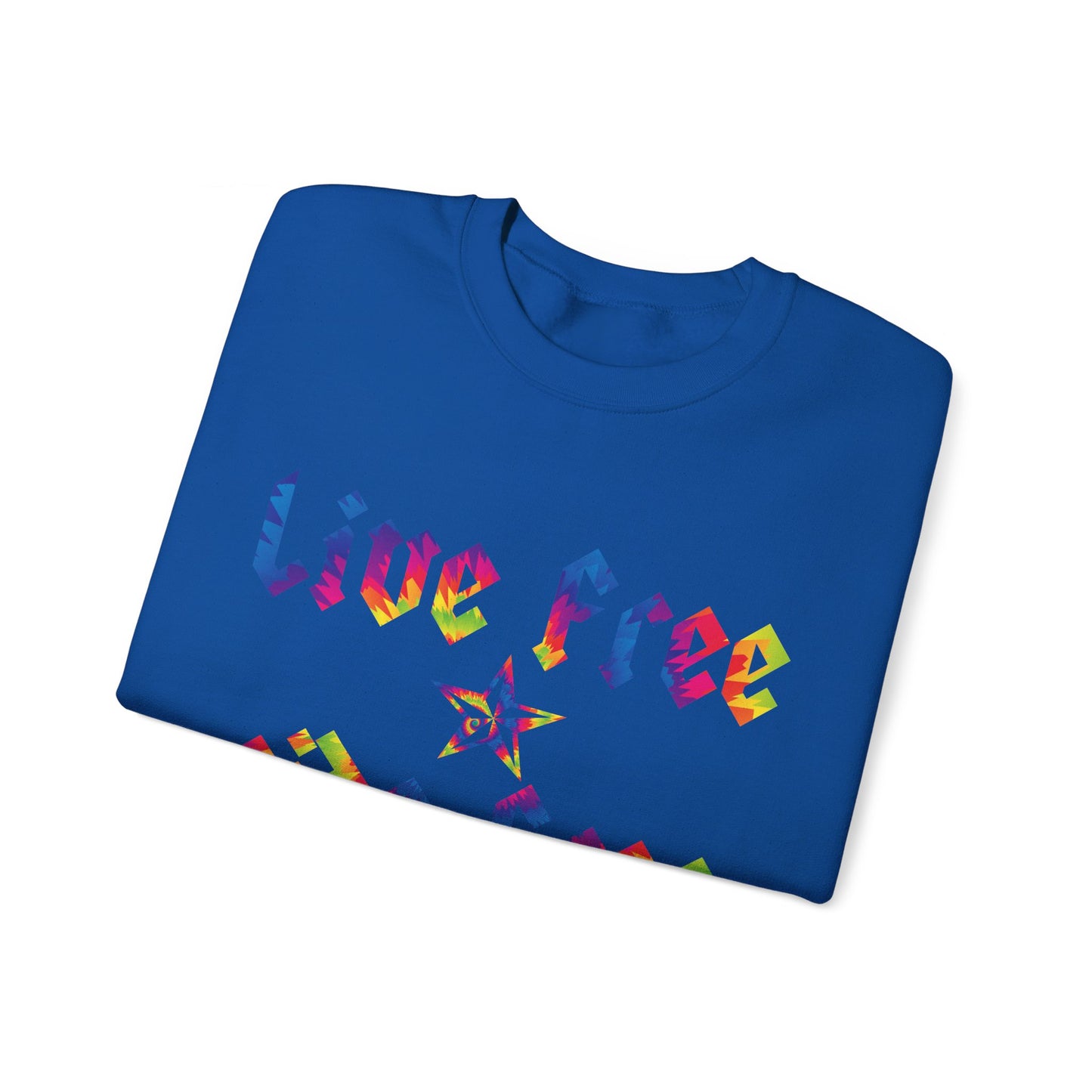 Live Free Ride Free Tie Dye Unisex Heavy Blend™ Crewneck Sweatshirt