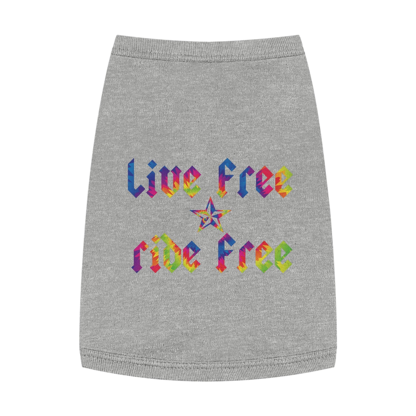 Live Free Ride Free Tie Dye Pet Tank Top