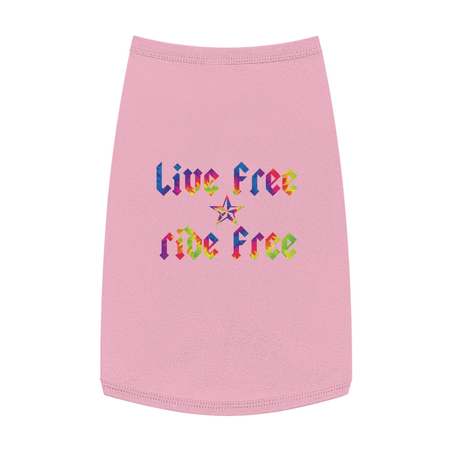 Live Free Ride Free Tie Dye Pet Tank Top