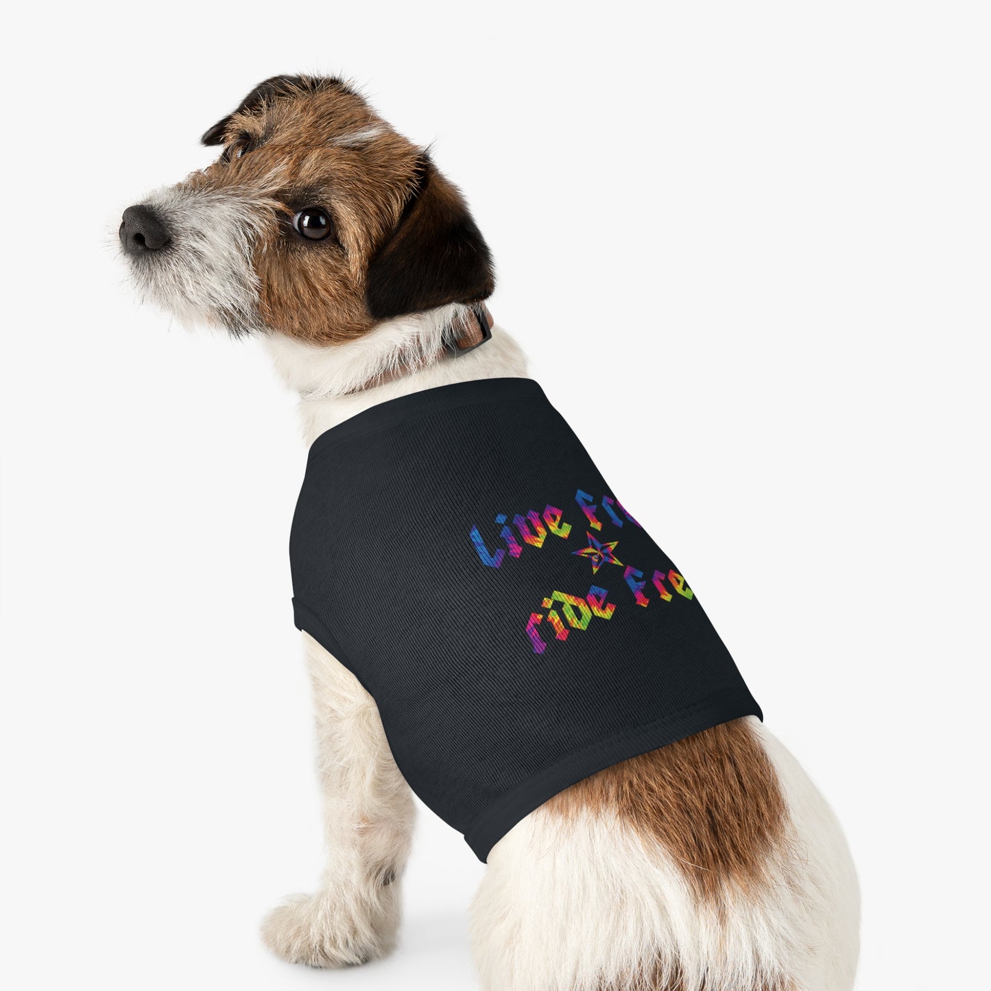 Live Free Ride Free Tie Dye Pet Tank Top