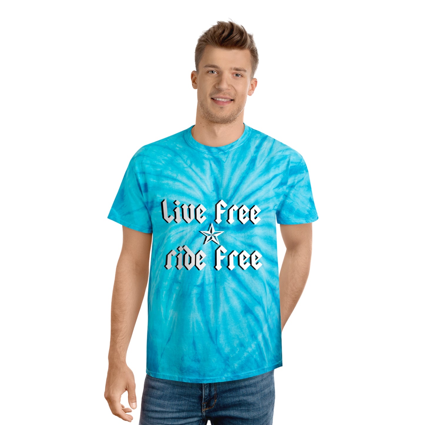 Live Free Ride Free - Tie-Dye Tee, Cyclone