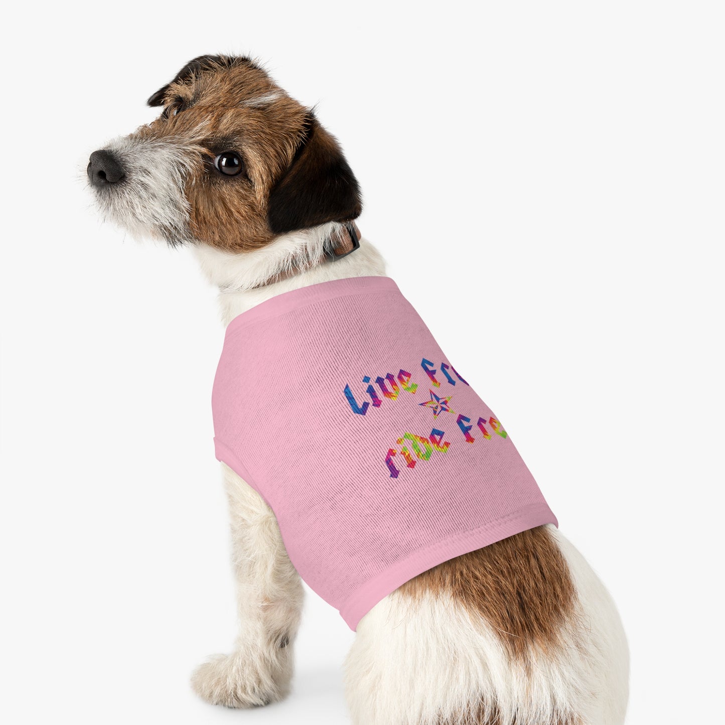 Live Free Ride Free Tie Dye Pet Tank Top