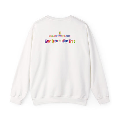 Live Free Ride Free Tie Dye Unisex Heavy Blend™ Crewneck Sweatshirt