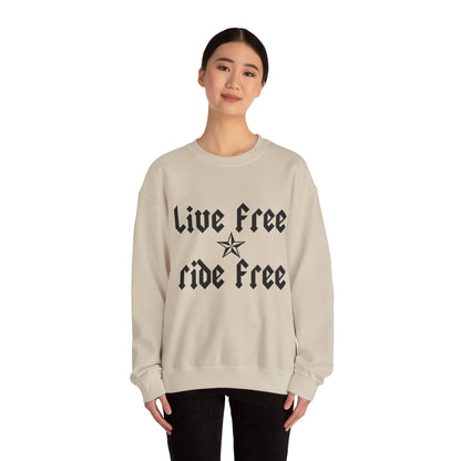 Live Free Ride Free - Dark Letters - Unisex Heavy Blend™ Crewneck Sweatshirt