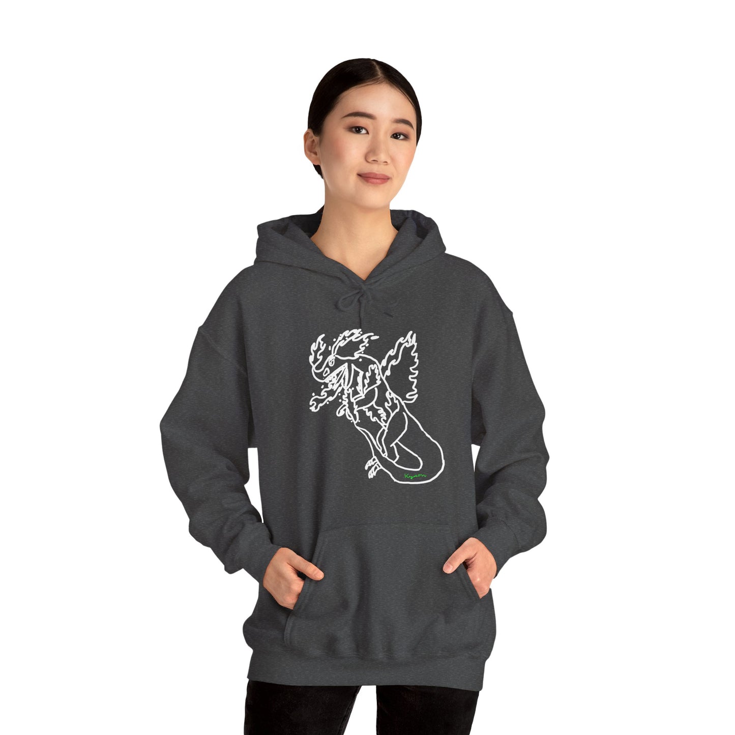 FireBlizzard - Designed by Kyrion age 7 - white - Unisex Heavy Blend™ Hooded Sweatshirt