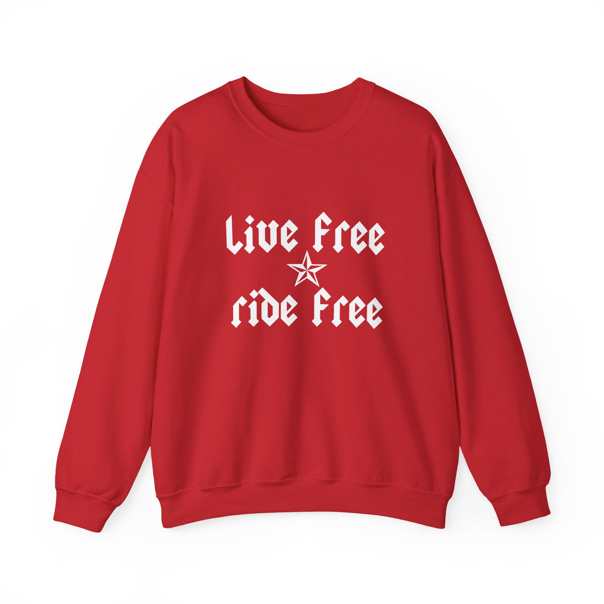 Live Free Ride Free - Light Letters - Unisex Heavy Blend™ Crewneck Sweatshirt