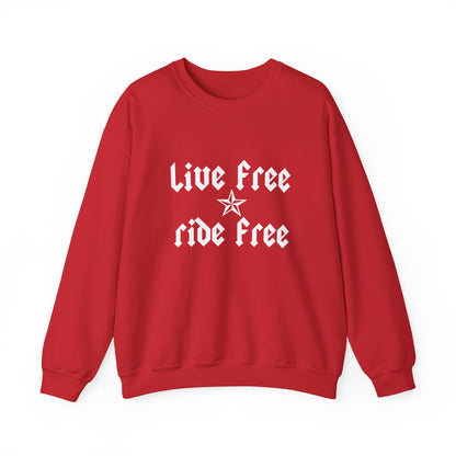 Live Free Ride Free - Light Letters - Unisex Heavy Blend™ Crewneck Sweatshirt