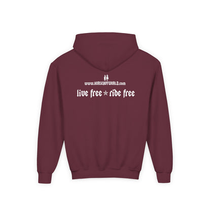 Live Free Ride Free - Youth Heavy Blend Hooded Sweatshirt