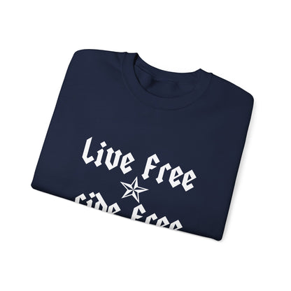 Live Free Ride Free - Light Letters - Unisex Heavy Blend™ Crewneck Sweatshirt
