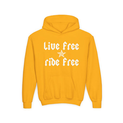 Live Free Ride Free - Youth Heavy Blend Hooded Sweatshirt