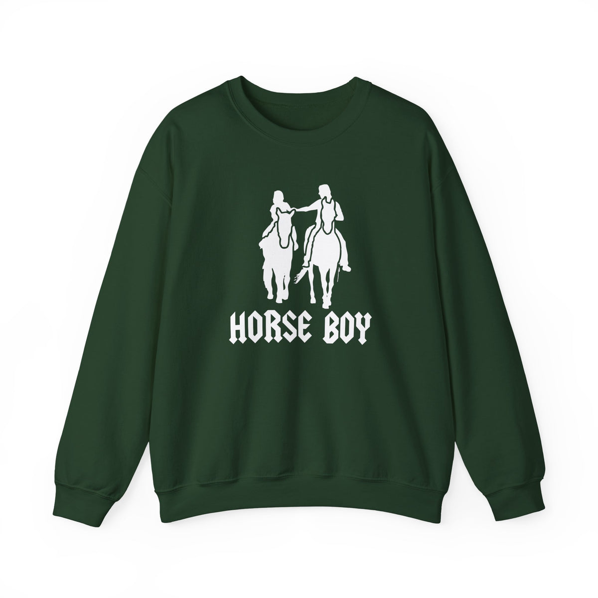 Horse Boy Crewneck Sweatshirt — Live Free, Ride Free on back