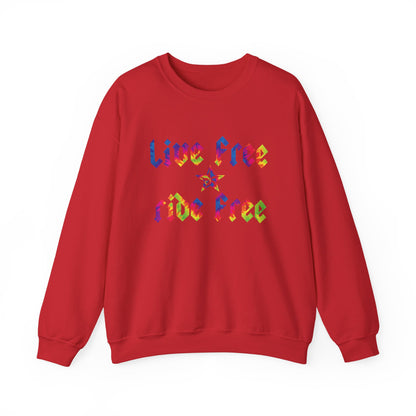 Live Free Ride Free Tie Dye Unisex Heavy Blend™ Crewneck Sweatshirt