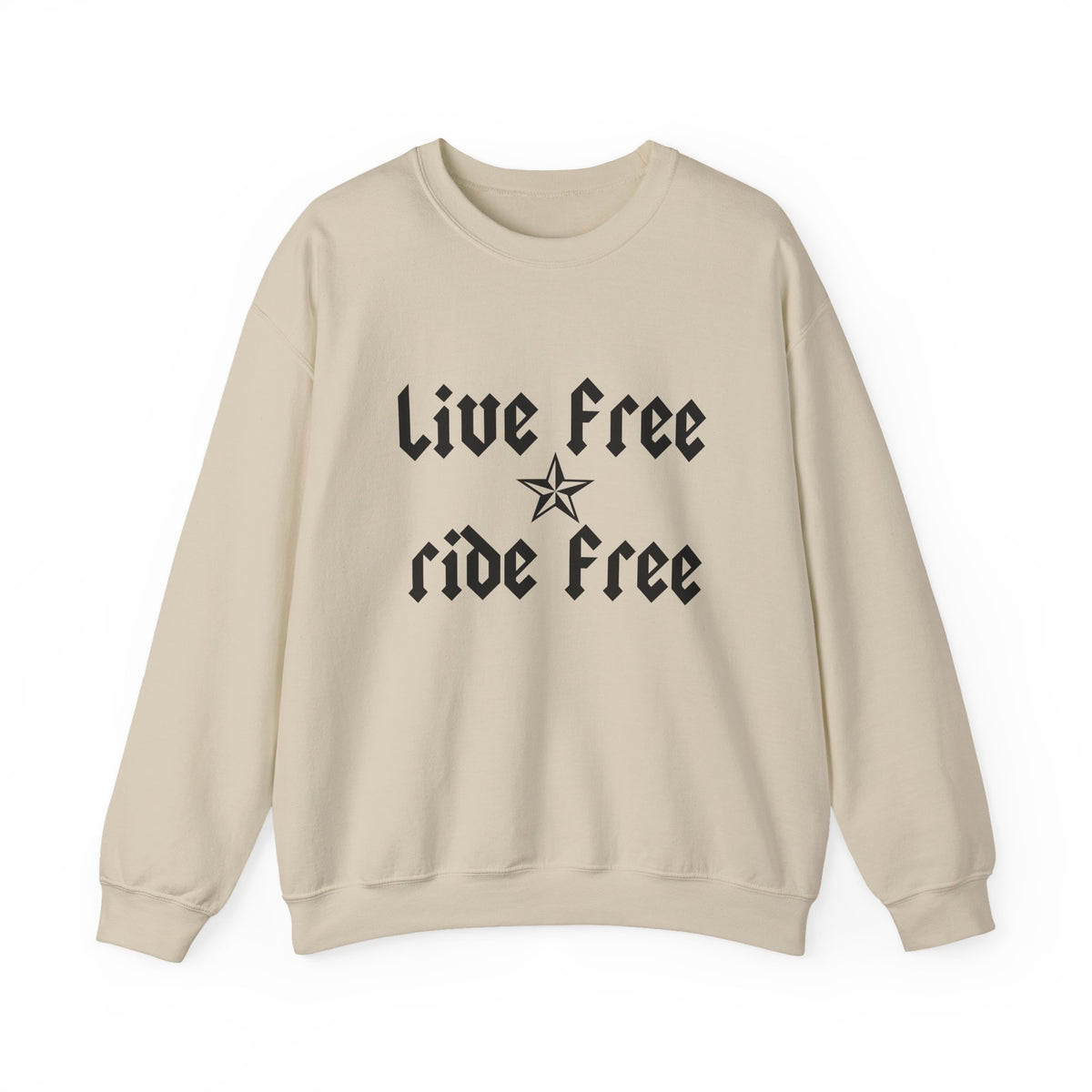 Live Free Ride Free - Dark Letters - Unisex Heavy Blend™ Crewneck Sweatshirt