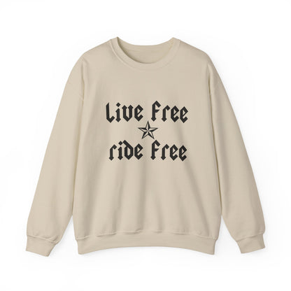 Live Free Ride Free - Dark Letters - Unisex Heavy Blend™ Crewneck Sweatshirt