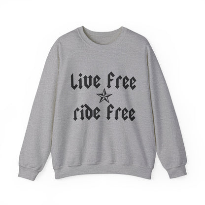 Live Free Ride Free - Dark Letters - Unisex Heavy Blend™ Crewneck Sweatshirt