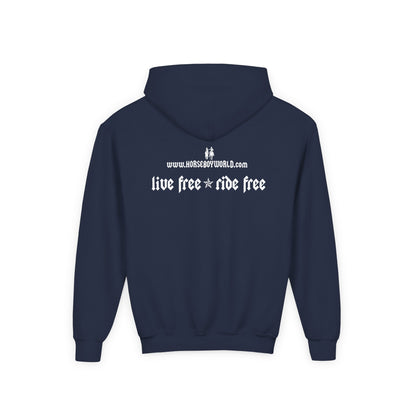 Live Free Ride Free - Youth Heavy Blend Hooded Sweatshirt