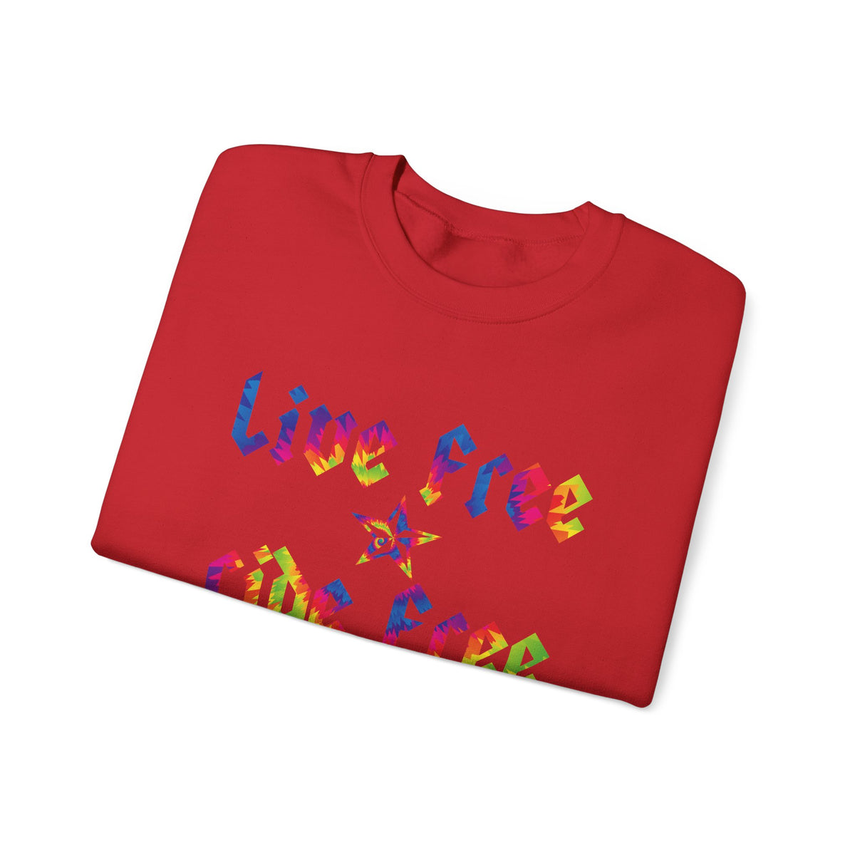 Live Free Ride Free Tie Dye Unisex Heavy Blend™ Crewneck Sweatshirt
