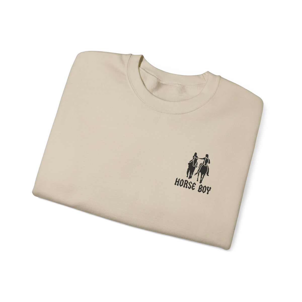 Horse Boy Crewneck Sweatshirt — "Live Free • Ride Free" Back Print