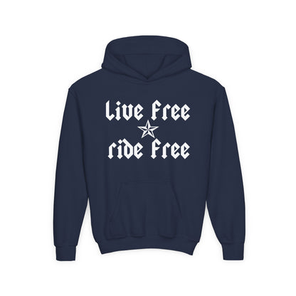 Live Free Ride Free - Youth Heavy Blend Hooded Sweatshirt