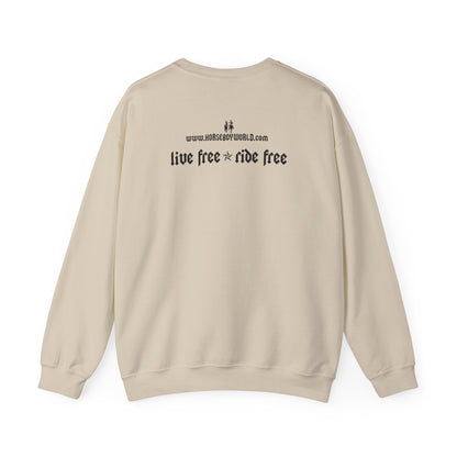 Horse Boy Crewneck Sweatshirt — 'Horse Boy' Graphic with 'Live Free • Ride Free' Back Print