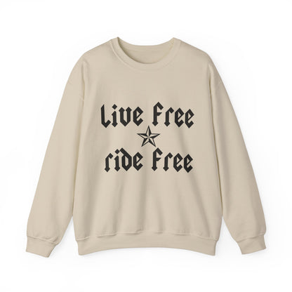 Live Free Ride Free - Dark Letters - Unisex Heavy Blend™ Crewneck Sweatshirt
