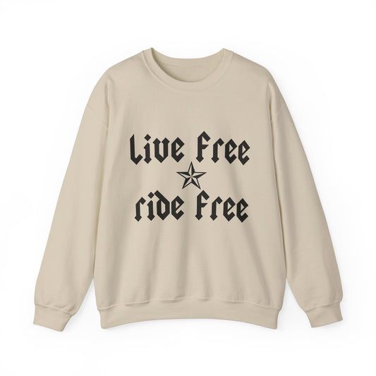 Live Free Ride Free - Dark Letters - Unisex Heavy Blend™ Crewneck Sweatshirt