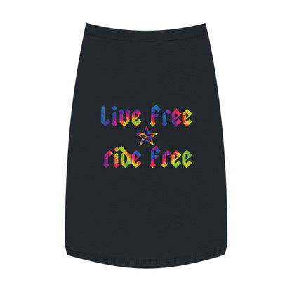 Live Free Ride Free Tie Dye Pet Tank Top