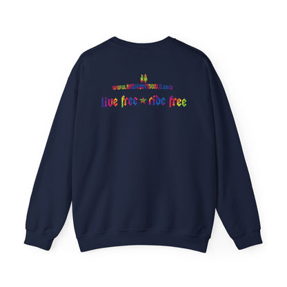 Live Free Ride Free Tie Dye Unisex Heavy Blend™ Crewneck Sweatshirt