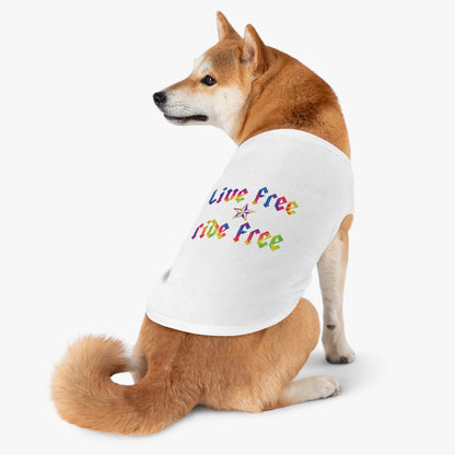 Live Free Ride Free Tie Dye Pet Tank Top