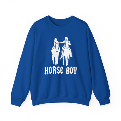 Horse Boy Logo White - Unisex Heavy Blend™ Crewneck Sweatshirt