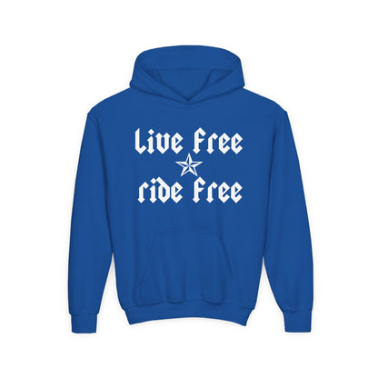 Live Free Ride Free - Youth Heavy Blend Hooded Sweatshirt