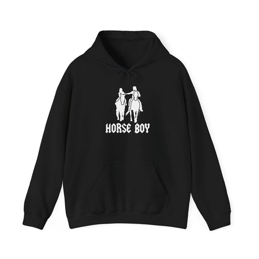 Horse Boy White Logo Hoodie