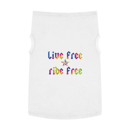 Live Free Ride Free Tie Dye Pet Tank Top
