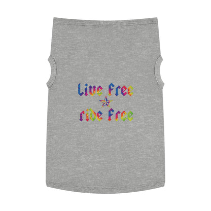 Live Free Ride Free Tie Dye Pet Tank Top