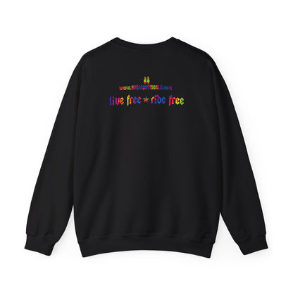 Live Free Ride Free Tie Dye Unisex Heavy Blend™ Crewneck Sweatshirt