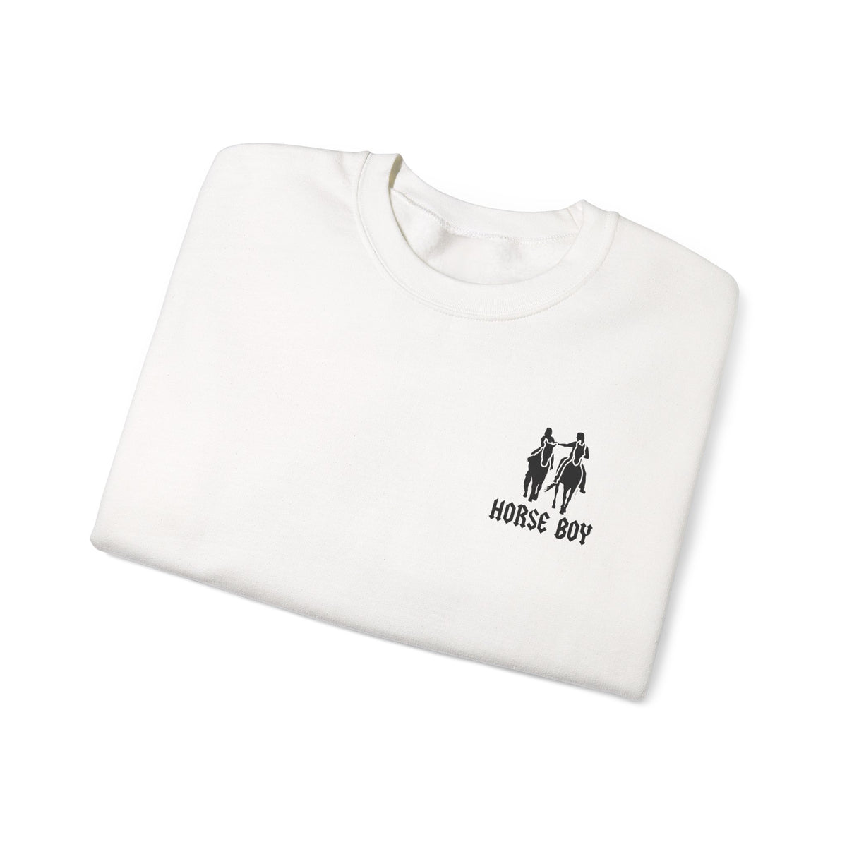 Horse Boy Crewneck Sweatshirt — "Live Free • Ride Free" Back Print