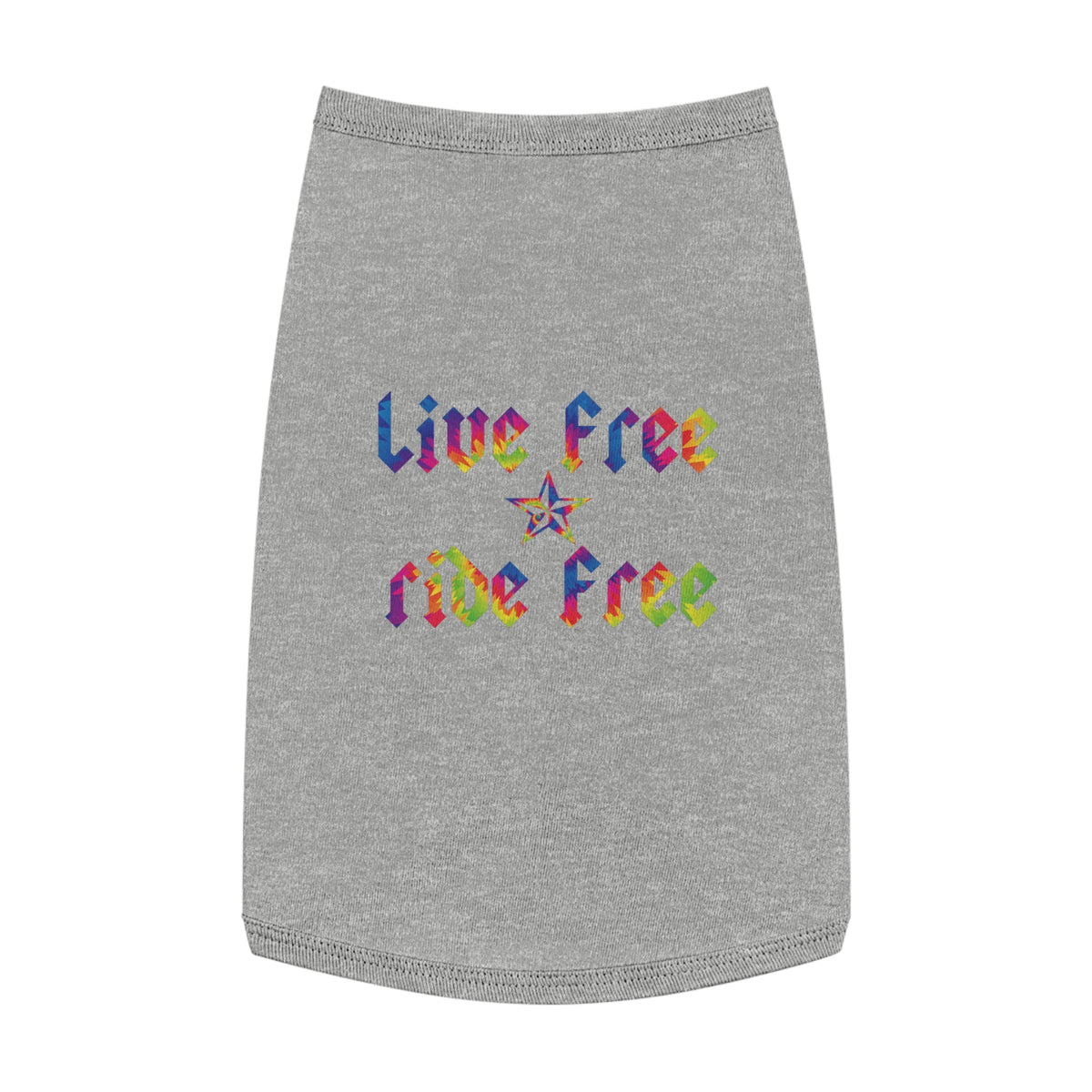 Live Free Ride Free Tie Dye Pet Tank Top