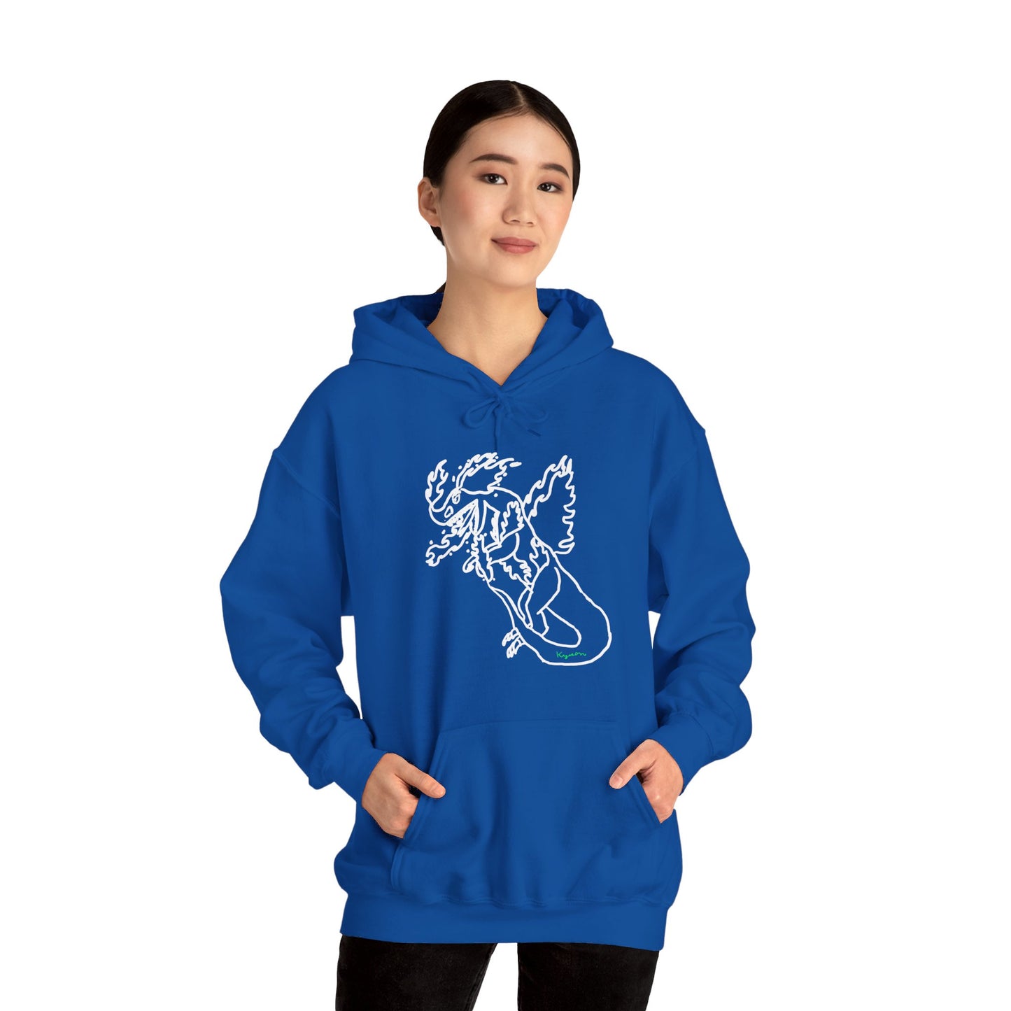 FireBlizzard - Designed by Kyrion age 7 - white - Unisex Heavy Blend™ Hooded Sweatshirt
