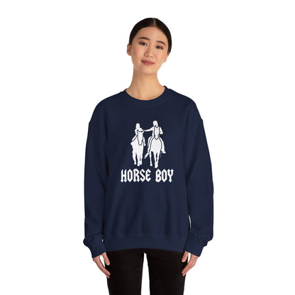 Horse Boy Crewneck Sweatshirt — Live Free, Ride Free on back