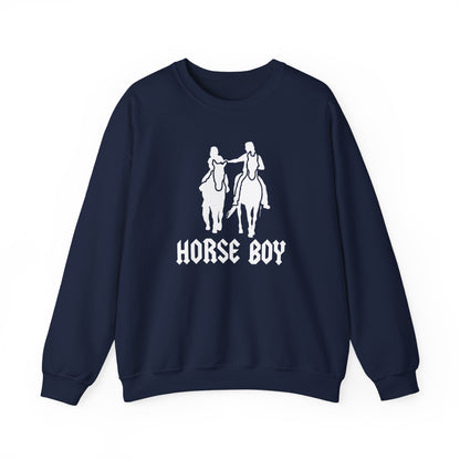 Horse Boy Crewneck Sweatshirt — Live Free, Ride Free on back