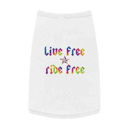 Live Free Ride Free Tie Dye Pet Tank Top