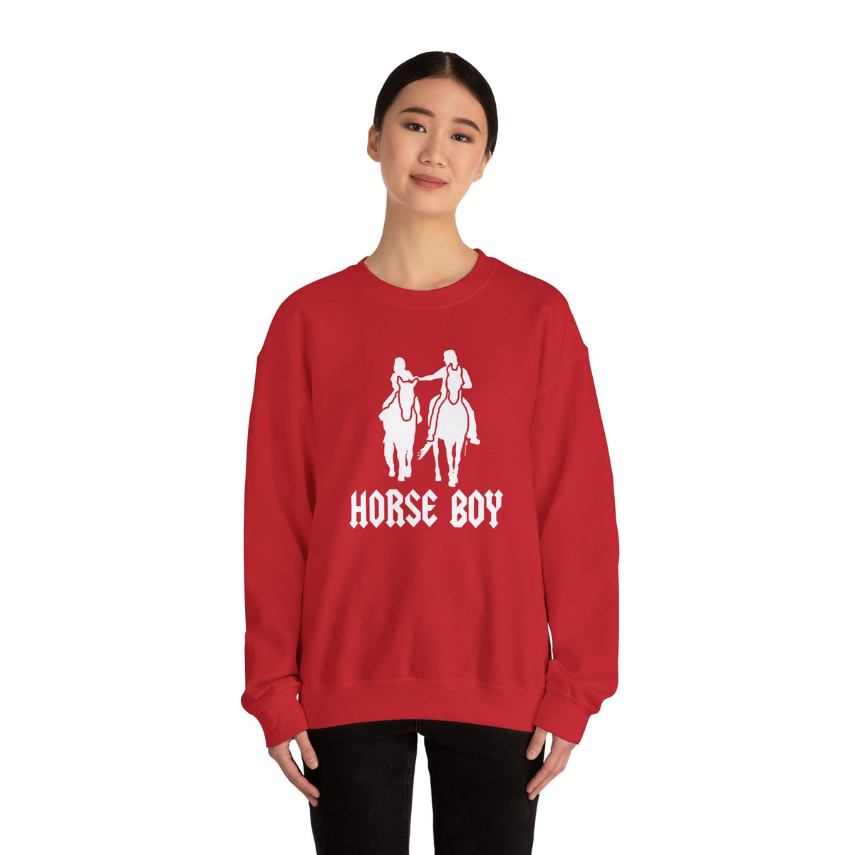 Horse Boy Crewneck Sweatshirt — Live Free, Ride Free on back