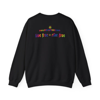 Live Free Ride Free Tie Dye Unisex Heavy Blend™ Crewneck Sweatshirt