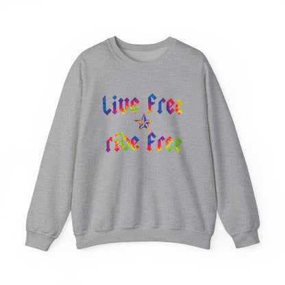 Live Free Ride Free Tie Dye Unisex Heavy Blend™ Crewneck Sweatshirt