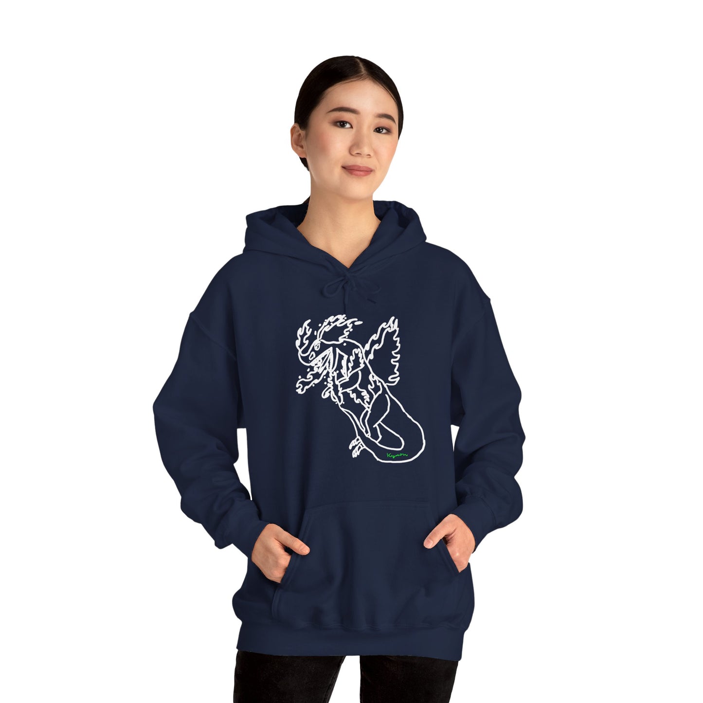 FireBlizzard - Designed by Kyrion age 7 - white - Unisex Heavy Blend™ Hooded Sweatshirt