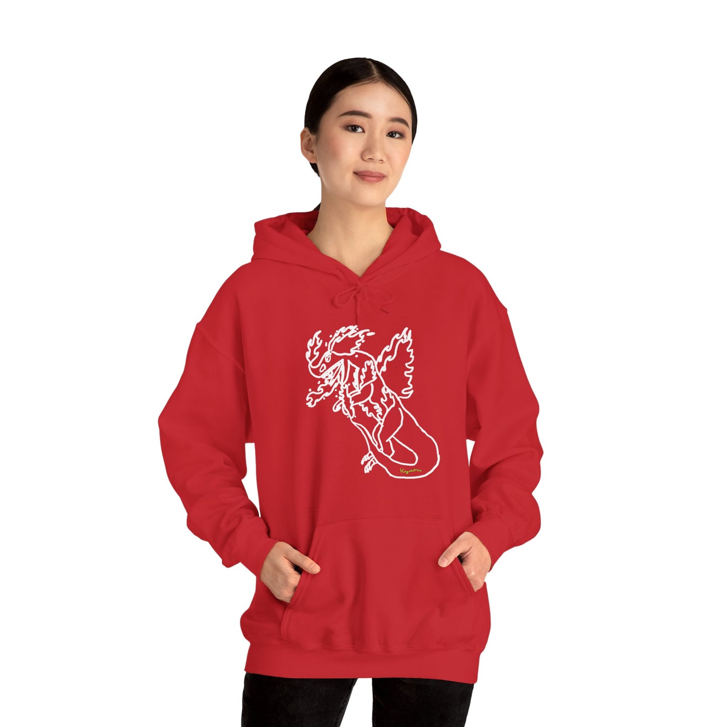 FireBlizzard - Designed by Kyrion age 7 - white - Unisex Heavy Blend™ Hooded Sweatshirt